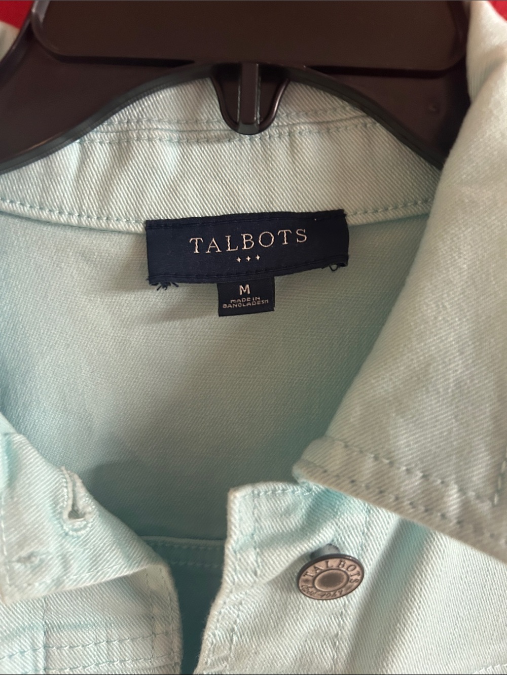 Talbots Pastel Mint Denim Jacket size medium - Picture 2 of 7
